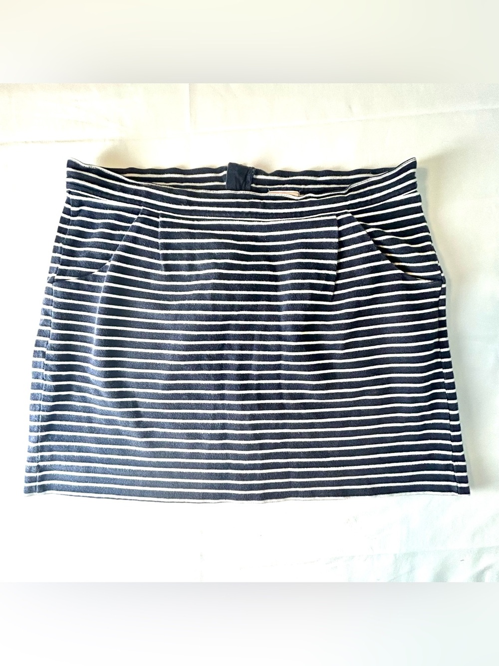Gap Skirt Women’s S Navy White Stripe Knit Cotton Coastal Short Pockets